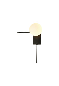 АПЛИК ACA LIGHTING / WALL MOUNTED LIGHT 1xG9 CYCLOPS BLACK METAL + WHITE GLASS 30X17X37CM