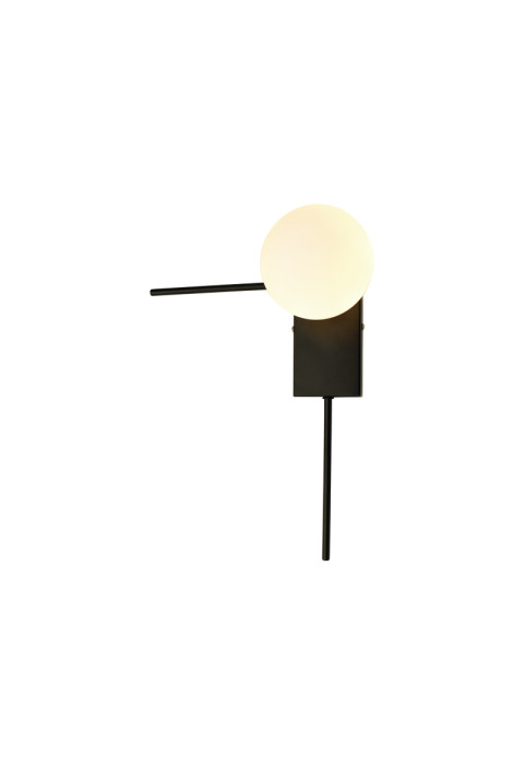 АПЛИК ACA LIGHTING / WALL MOUNTED LIGHT 1xG9 CYCLOPS BLACK METAL + WHITE GLASS 30X17X37CM