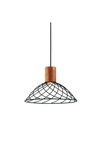 ПЕНДЕЛ TORNADE / HANGING LIGHT 1xGU10 TORNADE BLACK WITH METALS +WOOD Φ35Χ120CM