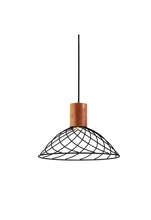 ПЕНДЕЛ TORNADE / HANGING LIGHT 1xGU10 TORNADE BLACK WITH METALS +WOOD Φ35Χ120CM