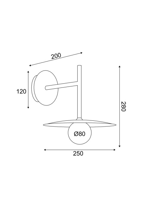 АПЛИК 1xG9 AFINAR ЧЕРЕН МЕТАЛ + ПЯСЪКОСРТУЙНО СТЪКЛО 25Χ28Χ32CM