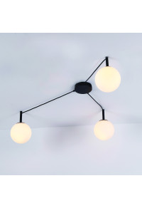 ПОЛИЛЕЙ ACA LIGHTING / 3xE14 TIRAMOLLA BLACK METAL + WHITE GLASS 78X72X32CM