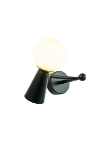АПЛИК ACA LIGHTING / WALL MOUNTED LIGHT 1xG9+1xGU10 KIMOLOS BLACK METAL + WHITE GLASS 22Χ20Χ17CM