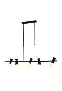 ПОЛИЛЕЙ ACA LIGHTING /  5xG9+5xGU10 KIMOLOS BLACK METAL + WHITE GLASS 120Χ26Χ120CM
