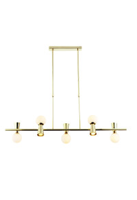 ПОЛИЛЕЙ ACA LIGHTING / 5xG9+5xGU10 KIMOLOS GOLD METAL + WHITE GLASS 120Χ26Χ120CM