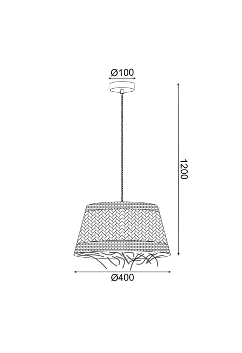 ПЕНДЕЛ 1xE27 ANDROS GRASS RATTAN Φ40Χ120CM