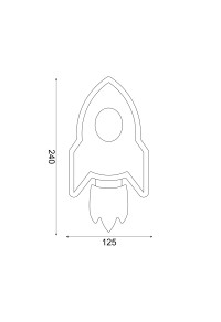 АПЛИК LED 5.5W 3000K 385LM NASA ЧЕРВЕНО MDF 24X13X3.8CM 