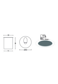 LED HP WALL RECESSED LUMINAIRE 3W 58LM ° 230V AC 4.000K DARK GREY CRI80 IP65  30.000HRS (INSTALLATION BOX INCLUDED)
