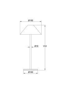 LED SMD TABLE BATTERY LUMINAIRE 3W 140LM  3.000K DARK GREY  270° CRI80 IP54