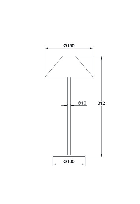 LED SMD TABLE BATTERY LUMINAIRE 3W 140LM  3.000K DARK GREY  270° CRI80 IP54
