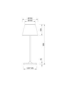 ^LED SMD TABLE BATTERY LUMINAIRE 2W 170LM  3.000K DARK GREY 360°  CRI80 IP54