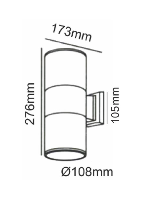 LUMINAIRE Ε27 2 SIDED WHITE