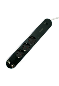 WI-FI POWER STRIP 3-SHUCKO SOCKETS 16A 250V 3680W MAX EACH & 2 USB PORTS 2,4A 5V EACH