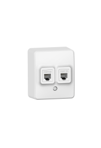 MURATA DOUBLE TELEPHONE SOCKET WALL MOUΝΤED 2xRJ11 CAT3 IP20 WHITE