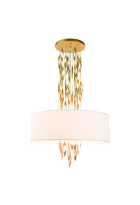 ПОЛИЛЕЙ ACA LIGHTING / LAMP 5XE14 CASCADA GOLD METAL + WHITE FABRIC D60XH100CM