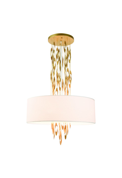 ПОЛИЛЕЙ ACA LIGHTING / LAMP 5XE14 CASCADA GOLD METAL + WHITE FABRIC D60XH100CM
