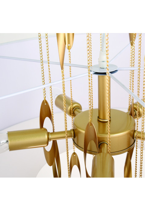 ПОЛИЛЕЙ ACA LIGHTING / LAMP 5XE14 CASCADA GOLD METAL + WHITE FABRIC D60XH100CM