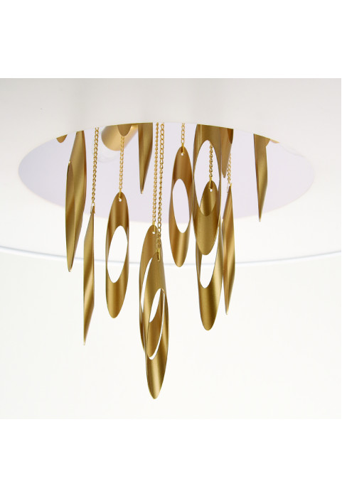ПОЛИЛЕЙ ACA LIGHTING / LAMP 5XE14 CASCADA GOLD METAL + WHITE FABRIC D60XH100CM
