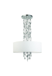 ПЕНДЕЛ 5ΧΕ14 CASCADA ХРОМ МЕТАЛ+БЯЛ ТЕКСТИЛ D60XH100CM