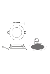 LED PANEL WHITE ROUND 22W 4000K 2350Lm  Φ220 230V AC Ra80