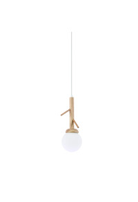ПЕНДЕЛ 1ΧΕ14 FLORESTA ДЪРВО+БЯЛО СТЪКЛО D15XH200CM