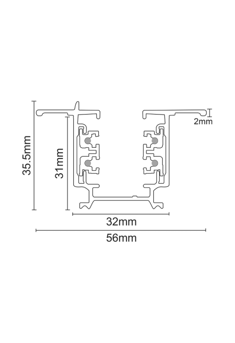 TRACK 4 CABLE 3 METER WHITE