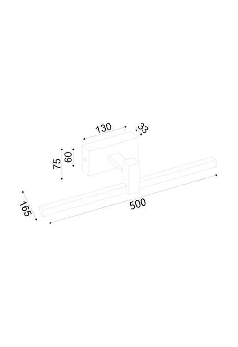 АПЛИК LED 8W 3000K 520LM MIRAR ХРОМ МЕТАЛ IP20 50X16,5X7,5CM 