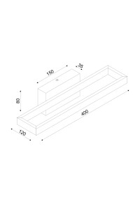 АПЛИК LED 12W 3000K 780LM AELIA ЧЕРЕН МЕТАЛ IP20 40X12X8CM