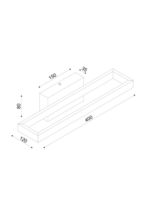 АПЛИК LED 12W 3000K 780LM AELIA ЧЕРЕН МЕТАЛ IP20 40X12X8CM