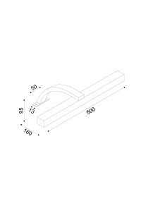 АПЛИК LED 8W 3000K 520LM VIDE  ХРОМ МЕТАЛ IP44 50X16X9,5CM