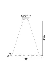 ПЕНДЕЛ  LED 13W 3000K 1300LM CANELА  ДЪРВО+БЯЛ МЕТАЛ 83,5X8XH100CM