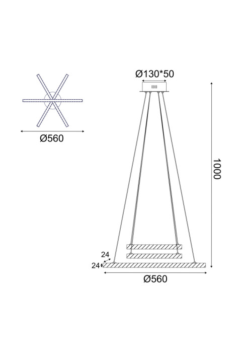 ПЕНДЕЛ LED 27W 3000K 2850LM CANELA ДЪРВО+БЯЛ МЕТАЛ D56XH100CM