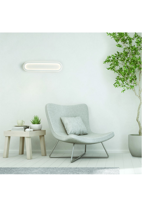 ПЛАФОН LED 36W DIM 3000K 2700LM SOLO БЯЛ МЕТАЛ IP20 57X14X6CM