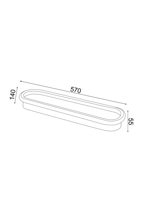 ПЛАФОН LED 36W DIM 3000K 2700LM SOLO БЯЛ МЕТАЛ IP20 57X14X6CM