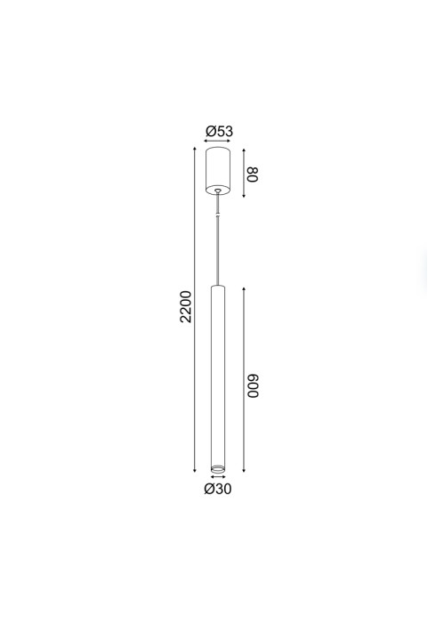 ПЕНДЕЛ LED 5W 3000K 400LM FINO БЯЛ МЕТАЛ IP20 D3XD5,3XH220CM