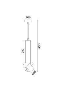 ПЕНДЕЛ 1XGU10 BABEL БЯЛ МЕТАЛ IP20 D5,6XD8XH140CM