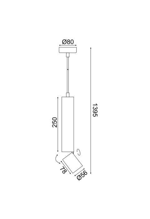 ПЕНДЕЛ 1XGU10 BABEL СИВ МЕТАЛ IP20 D5,6XD8XH140CM