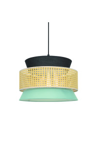 ПЕНДЕЛ NISYROS / HANGING F/S 1XE27 NISYROS BLACK-BLACK FABRIC+RATTAN WARE D40XH150CM