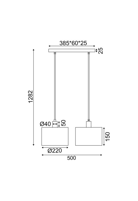 ПЕНДЕЛ 2ΧΕ27 CHIOS КРЕМ ТЕКСТИЛ 50X22XH130CM