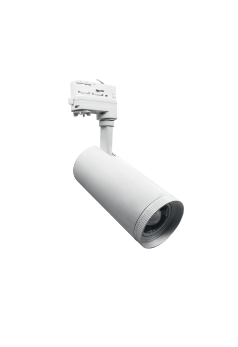 WHITE LED COB TRACK LUMINAIRE AIMY 30W 3000K 3-PH 25-50° 3150LM 230V Ra80