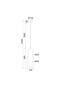 ПЕНДЕЛ LED 8W 3000K 560LM VENUS ХРОМ МЕТАЛ IP20 15Χ2,3ΧH230CM