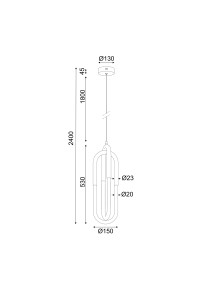 ПЕНДЕЛ LED 16W 3000K 1120LM VENUS ХРОМ МЕТАЛ IP20 15X15XH230CM