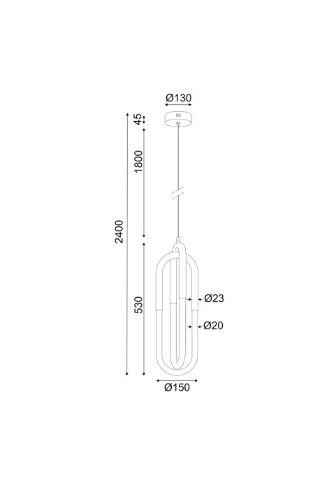 ПЕНДЕЛ LED 16W 3000K 1120LM VENUS ХРОМ МЕТАЛ IP20 15X15XH230CM