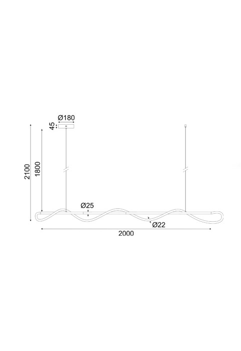 ПЕНДЕЛ LED 60W 3000K 3300LM KYMA ЧЕРЕН МЕТАЛ IP20 190Χ6XΗ215CM 