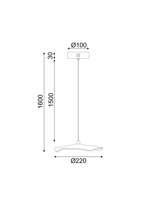 ПЕНДЕЛ  LED 5W 3000K 400LM NINFEA МЕСИНГ МЕТАЛ IP20 D22XH160CM
