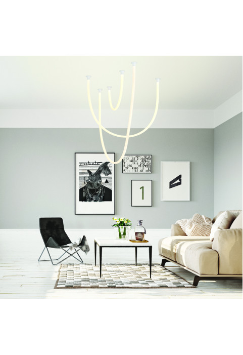 ПОЛИЛЕЙ LED 60W 3000K 4000LM JUNGLE БЯЛ СИЛИКОН  IP20 L240,L170,L100CM 