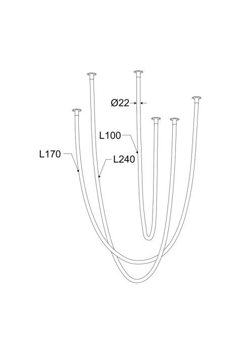 ПОЛИЛЕЙ LED 60W 3000K 4000LM JUNGLE БЯЛ СИЛИКОН  IP20 L240,L170,L100CM 