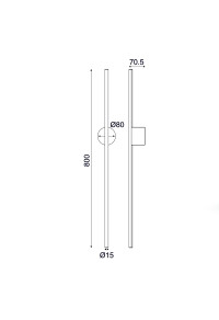 АПЛИК LED 15W 3000K  970LM AVENUE БЯЛ МЕТАЛ IP20 7,5X8X80CM