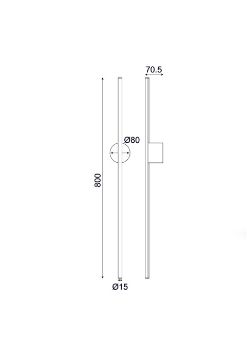 АПЛИК LED 15W 3000K  970LM AVENUE БЯЛ МЕТАЛ IP20 7,5X8X80CM