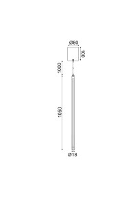 ПЕНДЕЛ LED 18W DIM TOUCH 3000K 920LM AVENUE  БЯЛ МЕТАЛ IP20 D8XD1,8XH250CM